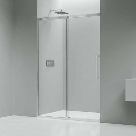 BERNSTEIN - Cabina de ducha nicho con puerta corredera Sof-Close DX906 FLEX - 8mm clear Nano glass - ancho 100cm 1000 mm (1/5)