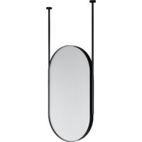 BERNSTEIN - Espejo de doble cara de baño ovalado de diseño, suspendido del techo, regulable en altura - ARCTIC - 60x100cm