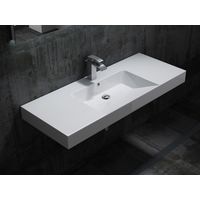 Lavabo suspendido BS6036 - en mármol fundido - blanco - 122 x 48 x 13,5 cm