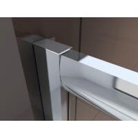Pared puerta para ducha frontal - cristal auténtico transparente NANO EX505 - satinado parcial - altura 195 cm - medida a elegir:1000mm