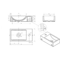 Lavabo suspendido pequeño Solid Surface BA18 - 40 x 22 x 10 cm - color y  posición de grifos seleccionable (Bernstein) for only 137,00 € von  Bernstein Badshop