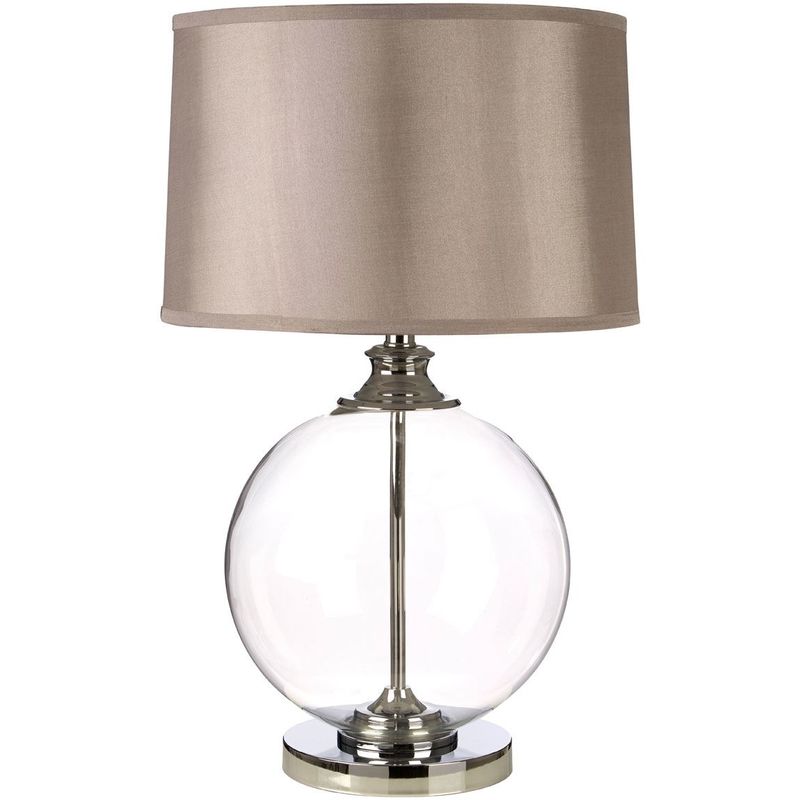 Edna Small Table Lamp Clear Glass Ball, Silver Ball Lamp
