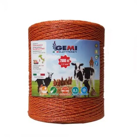 Fil De Cloture Electrique 2000 Mt - 2,2 Mm² Gemi Elettronica - Moutons, Porcs, Bovins, Poulets Et Petits Animaux