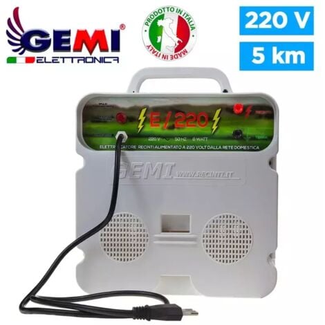 Electrificateur De Clôture Électrique Clôture Électrifiée 5 Km SECTEUR 220 VOLTS E/220 Pour Animaux Chevaux Chiens Sangliers Vaches Porcs Poules