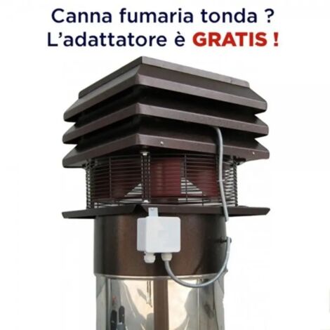 Gemi Elettronica  Extracteur de fume lectrique pour conduit rond 30 cm   Aspiration 3800 m/h  Moteur rsistant jusqu' 700C  Grille  anti-volatile en acier