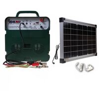 Gemi Elettronica – Électrificateur 12V avec panneau solaire B/12 – Portée 5 km – 10000V – 6J – Pour chevaux, chiens, sangliers, vaches, porcs, poules