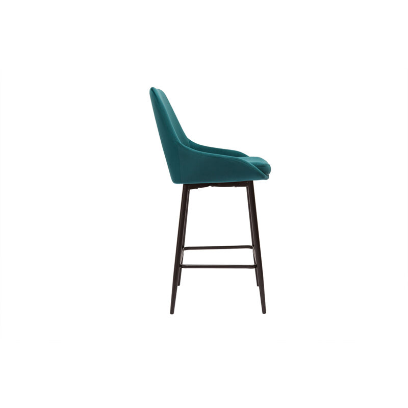 Sgabelli Da Bar Con Schienale - Set Da 4 | Altezza 76 Cm | Metallici, Per Interni Ed Esterni | Colore Crystal Teal - Foto 3