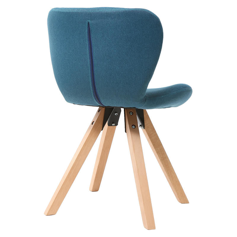 Sedia scandinava tessuto grigio gambe legno chiaro ANYA