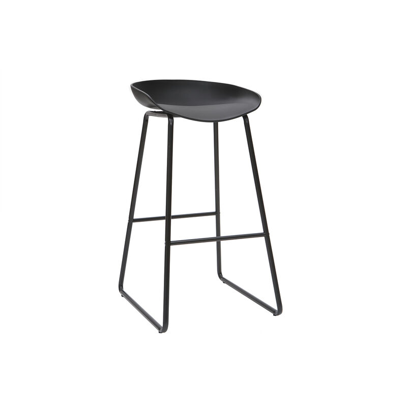 Sgabelli da bar design neri con piedi in metallo (set di 2) PEBBLE