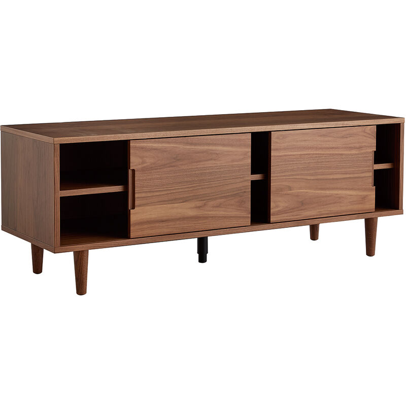 Credenza 3 ante scorrevoli noce L160 RYDD - Miliboo