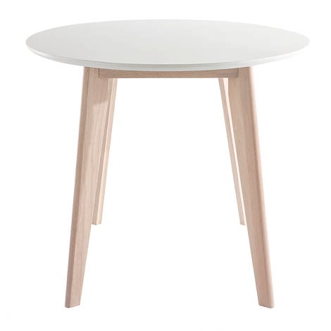 Tavolo ovale 150cm bianco e legno chiaro LEENA
