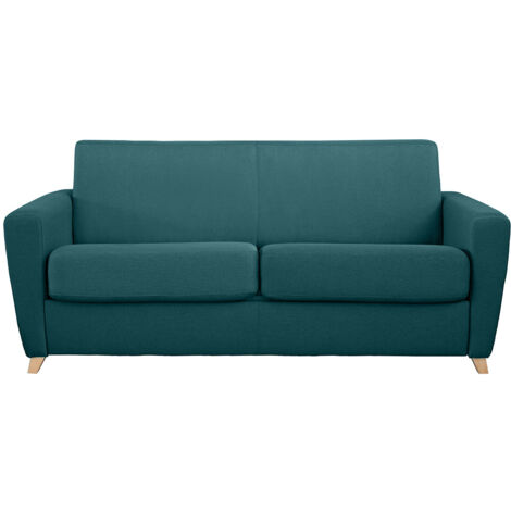 Divano convertibile scandinavo blu foglia di tè e legno GRAHAM (1/5)