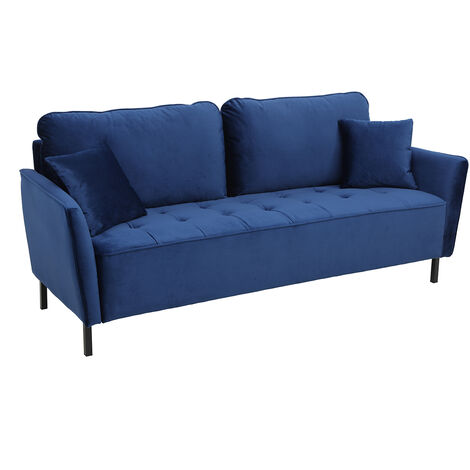 Divano 3 posti in velluto blu BEKA