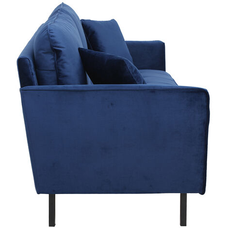 Divano 3 posti in velluto blu BEKA