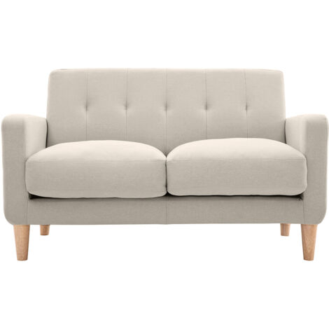 Divano design scandinavo a 2 posti tessuto naturale LUNA