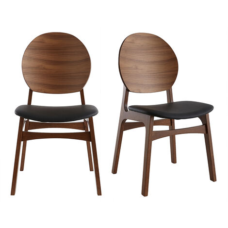 Sedie scandinave noce e poliuretano nero (set di 2) ELTON (1/5)