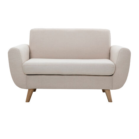 Divano scandinavo 2 posti beige e massello di hevea PURE