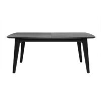 Tavolo rettangolare allungabile con prolunga integrata in legno nero di rovere da 180 a 230 cm FIFTIES