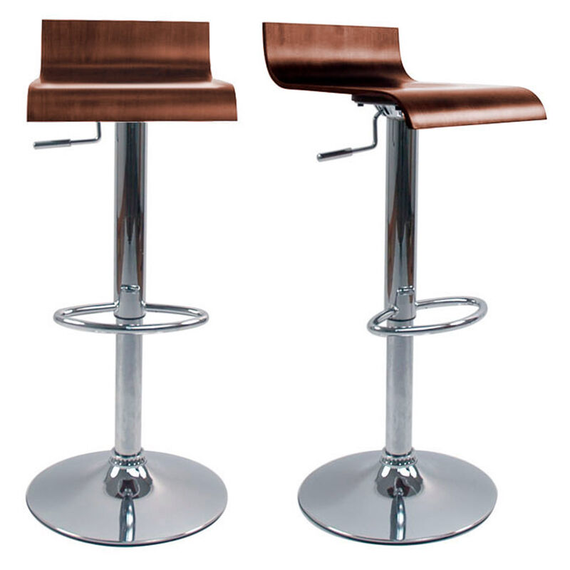 Casaria Set de 2 Taburetes de bar altos con respaldo de Madera de Acacia  40,5x36x110cm sillas de barra rústico salón cocina