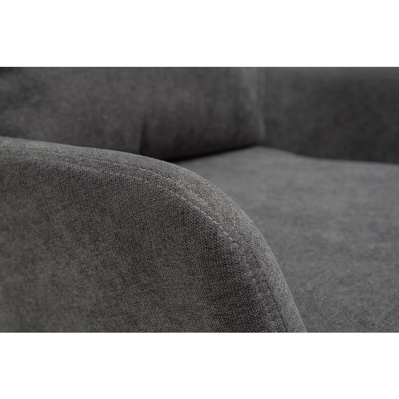 Sillón y reposapiés moderno en tejido gris ZOE - Miliboo