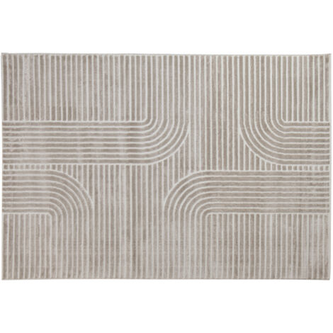 Alfombra rectangular gráfica beige 160 x 230 cm MAGNUS (1/3)