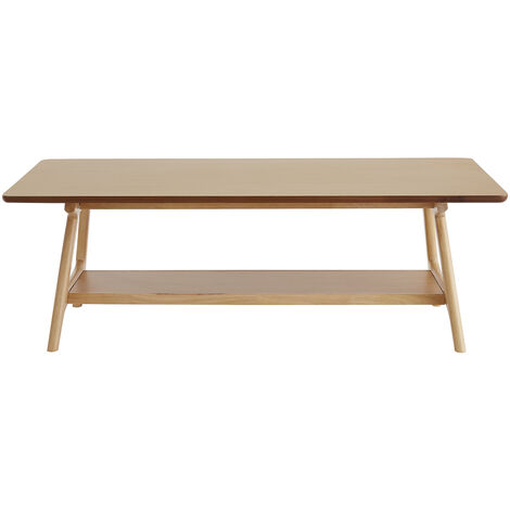 Mesa de centro nórdica rectangular con acabado en roble 120 cm BAKAR (1/5)