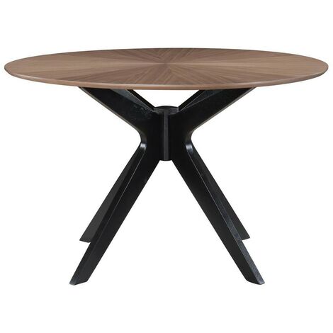 Mesa de comedor redonda de diseño en nogal 120 cm DIELLI