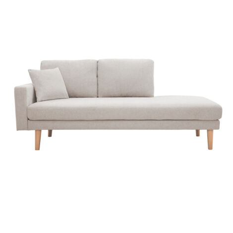 Chaise longue de tejido efecto aterciopelado texturizado beige 190 cm BERTILLE (1/5)