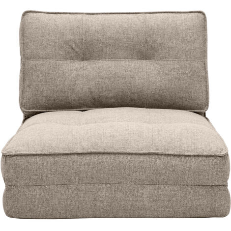 Sillón cama de 1 plaza de tela color topo SALLY