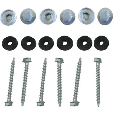 Kit für schraubbare Profilplatte aus Polycarbonat (50 Stück), Aluminium, E: 16 mm