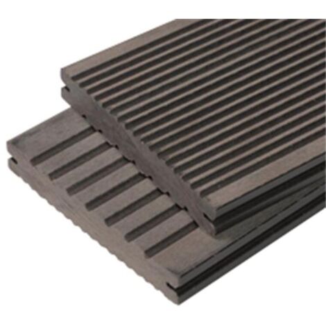 PACKUNG 1 m² Maxima-Terrassendiele aus Verbundwerkstoff – Anthrazitgrau, L: 360 cm, B: 14 cm, E: 22 mm