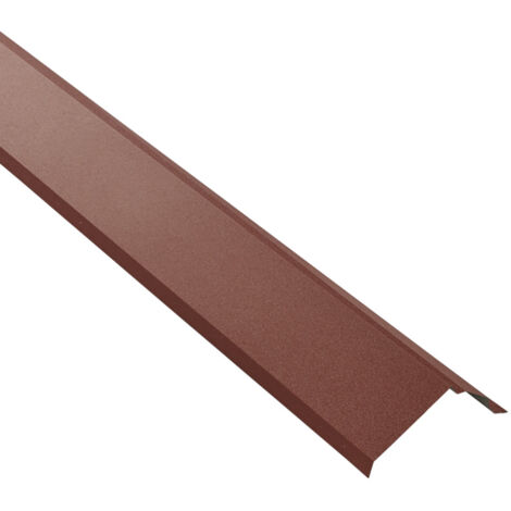 Dachkantenstreifen aus mattem, verzinkten Stahl in lackierter Ziegeloptik L1,20 m - Farben - Mattrotbraun, Länge - 1,20 m