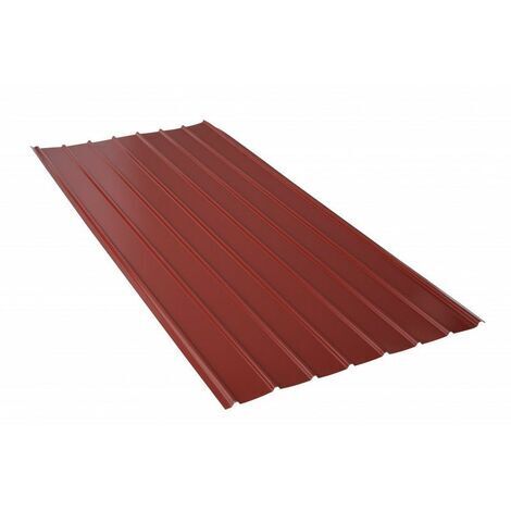 Gerippte lackierte Stahlplatte 2000 x 910 x 0,40 mm - Farben - ROT RAL 8012, Dicke - 0,40 mm, Breite - 910 mm, Länge - 2000 mm