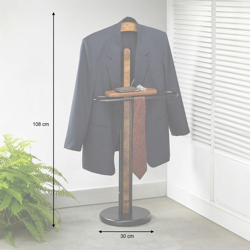 IDMARKET Valet de chambre TOM effet bois et métal - Maison