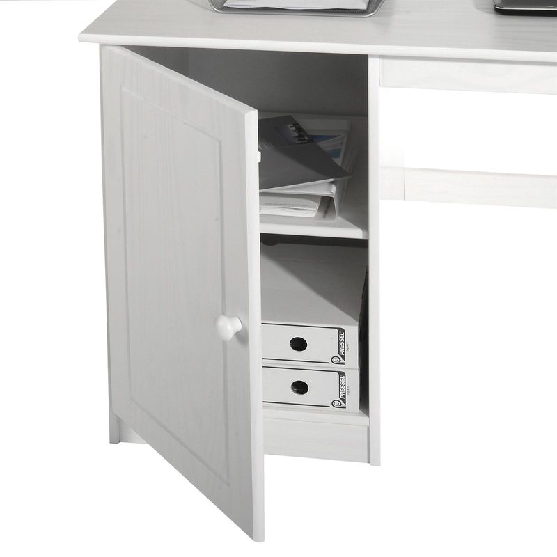 IDIMEX Bureau Hugo avec Rangement 5 tiroirs Style scandinave en pin Massif  lasuré Blanc : : Cuisine et Maison