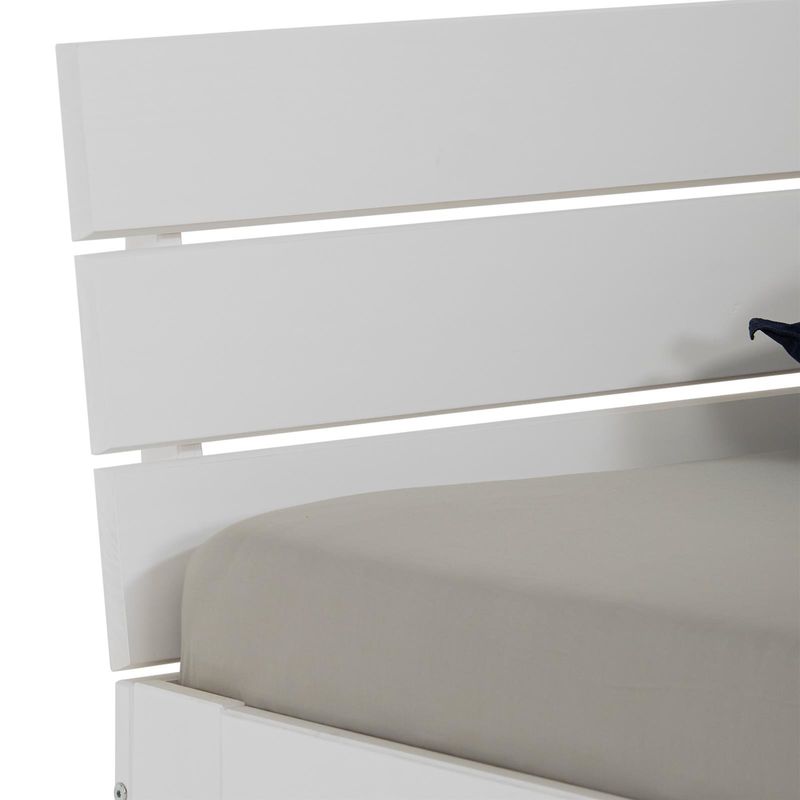 IDIMEX Lit Double pour Adulte Thomas Couchage 140 x 190 cm avec tête de lit,  2 Places pour 2 Personnes, en pin Massif lasuré Blanc : : Cuisine  et Maison