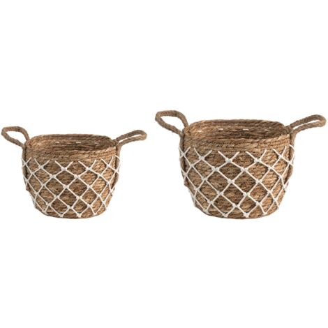 Panier Osier Praknu - Diamètre 27cm | Cache-Pot Ou Rangement Déco