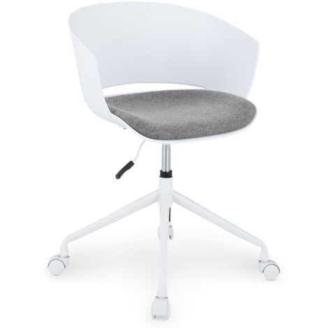 Chaise de bureau pivotante DAGMA, en plastique - Blanc (1/5)
