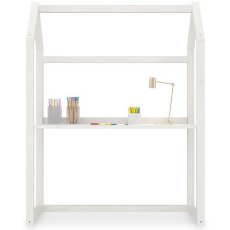 Idimex – Bureau enfant évolutif réglable en hauteur 56-75 cm – Structure en pin massif – Finition lasure blanche – Style Montessori (1/5)