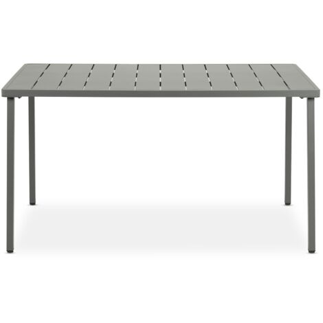 Table de jardin AZALEA L 140 cm en métal - Gris (1/5)