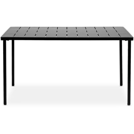 Table de jardin AZALEA L 140 cm en métal - Noir (1/5)