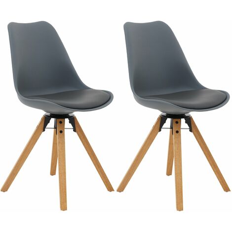 Lot de 4 chaises scandinaves - Lagertha - pieds bois. fauteuils 1 place.  coussin noir. coque transparente