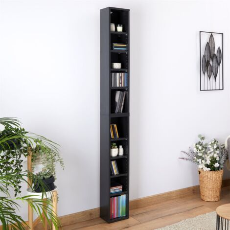 Etagères modulables MUSIQUE pour CD et DVD, en mélaminé décor béton foncé
