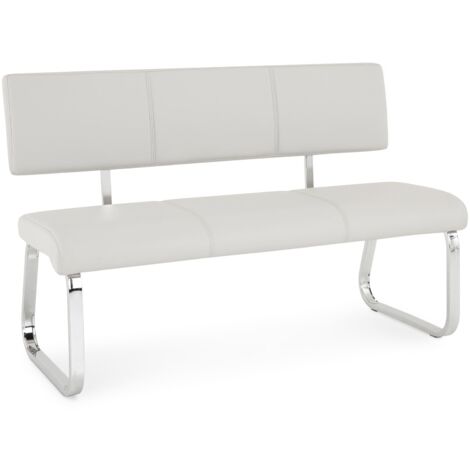 Banc design avec dossier VILAS, en synthétique gris clair
