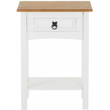 IDIMEX Table console RURAL table d'appoint en pin massif blanc