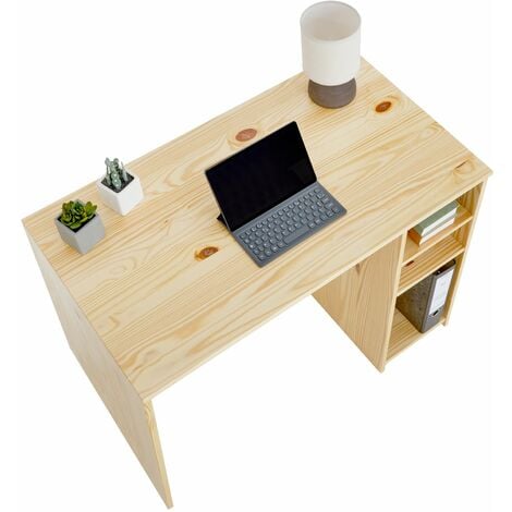 Bureau en bois avec caisson, rangement Liam 100x50 120x60