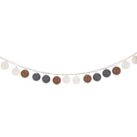 Guirlande lumineuse 20 boules AMICI coloris gris/blanc/brun