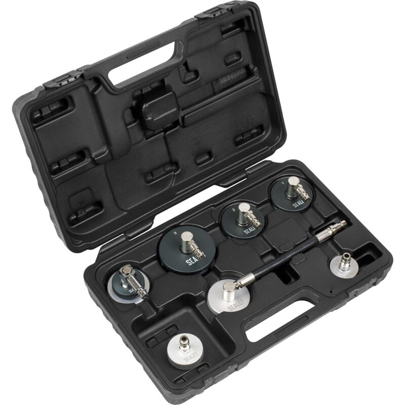 Sealey VS0204C Brake & Clutch Pressure Bleeder Cap Set 7pc