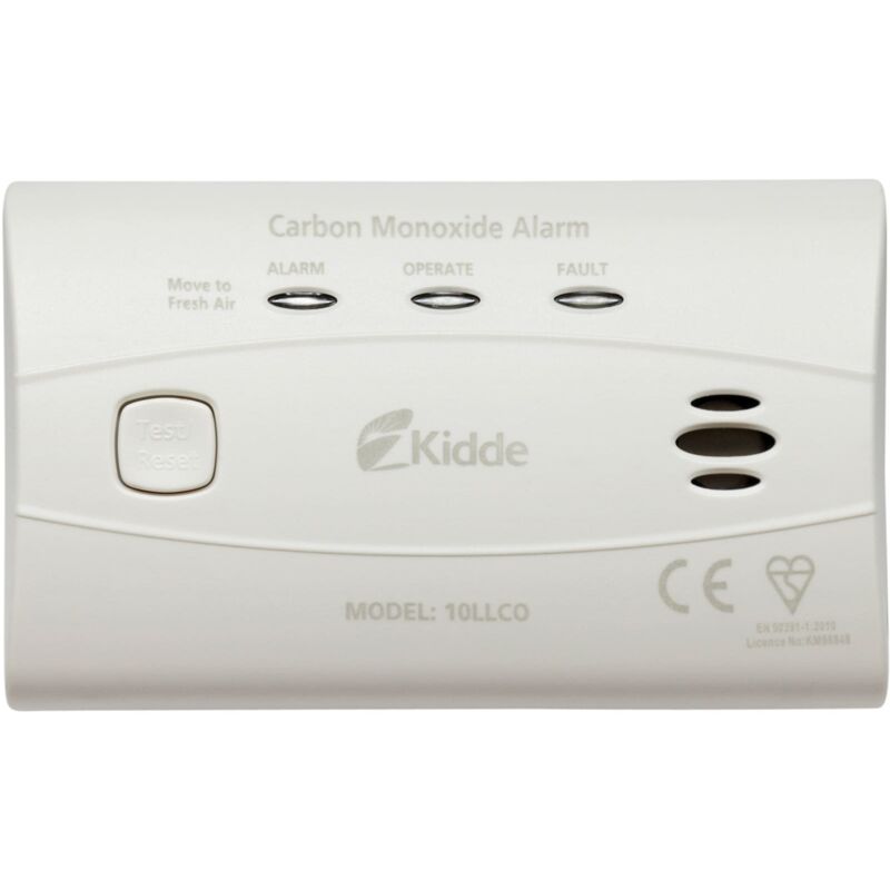 Kidde KID10LLCO Détecteur De Monoxyde De Carbone 10 Ans - Batterie Lithium Scellée - Alarme Puissante Pour Maison