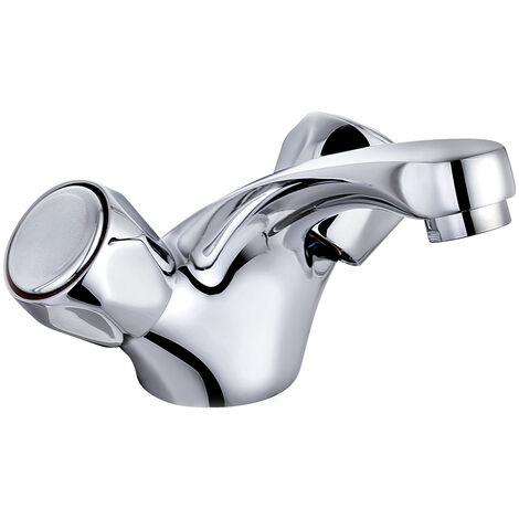 Two Handle Club Mixer Basin Sink Taps Chrome Contempory Bathroom Kitchen
